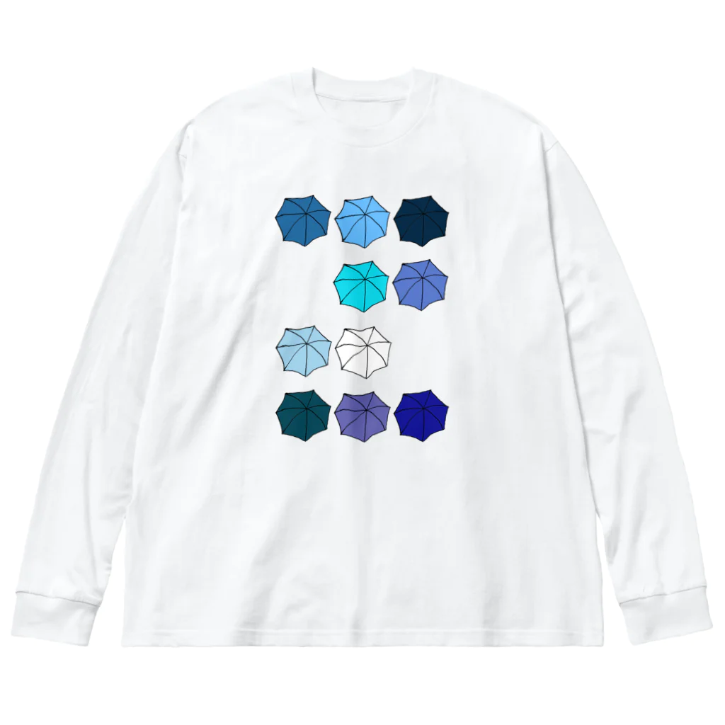 気ままに創作　よろず堂の傘の花　あお Big Long Sleeve T-Shirt