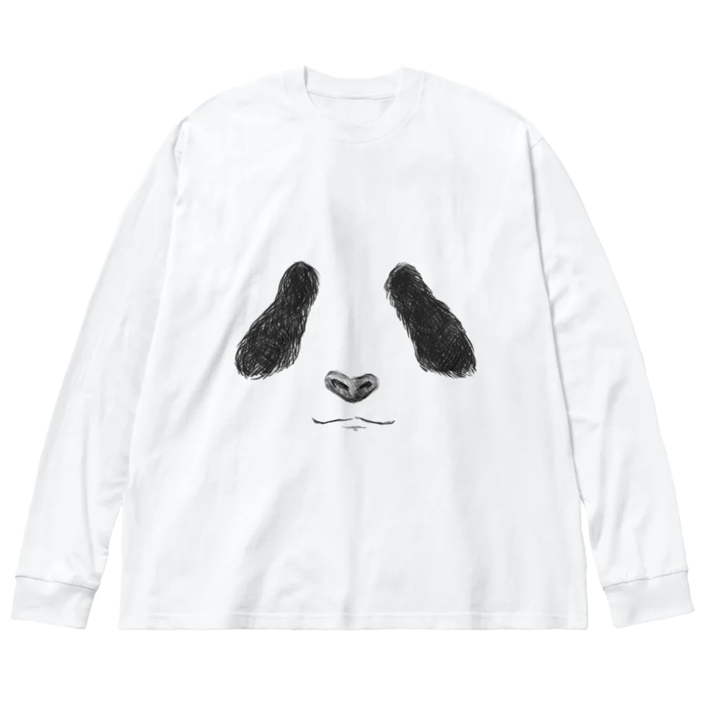 松村有莉の店のパンダの顔 Big Long Sleeve T-Shirt