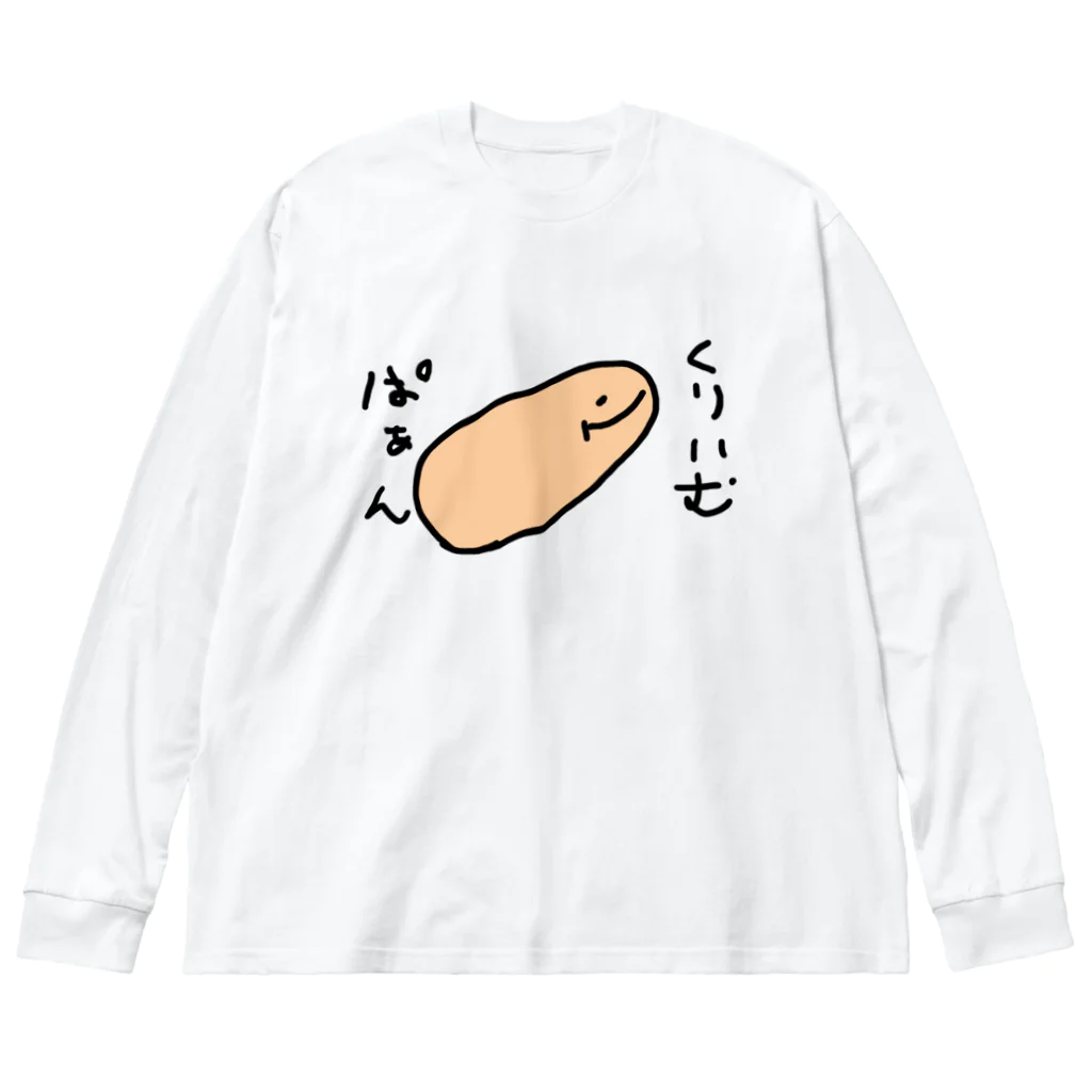 ダイナマイト87ねこ大商会の高みを目指すくりいむぱぁん ビッグシルエットロングスリーブTシャツ