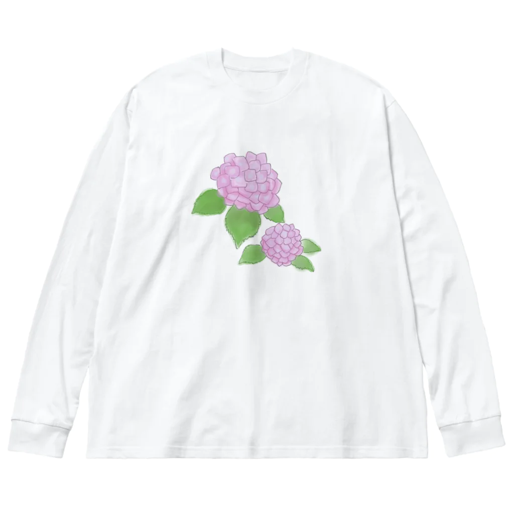 気ままに創作　よろず堂のあじさい　紫 Big Long Sleeve T-Shirt