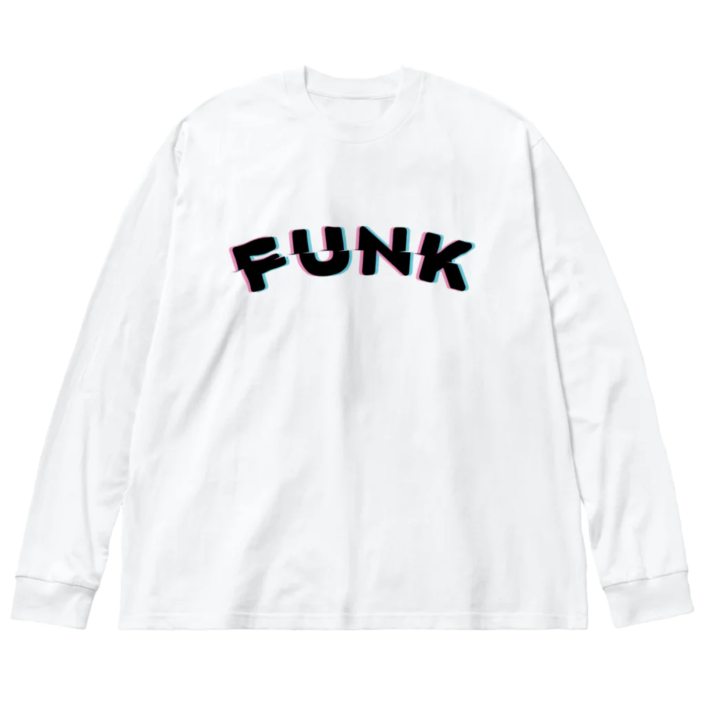 SANKAKU DESIGN STOREの赤青/青赤 やわらか FUNK。 黒 ビッグシルエットロングスリーブTシャツ