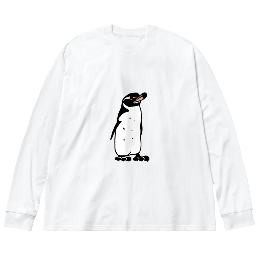 空とぶペンギン舎のガラパゴスペンギンA ビッグシルエットロングスリーブTシャツ