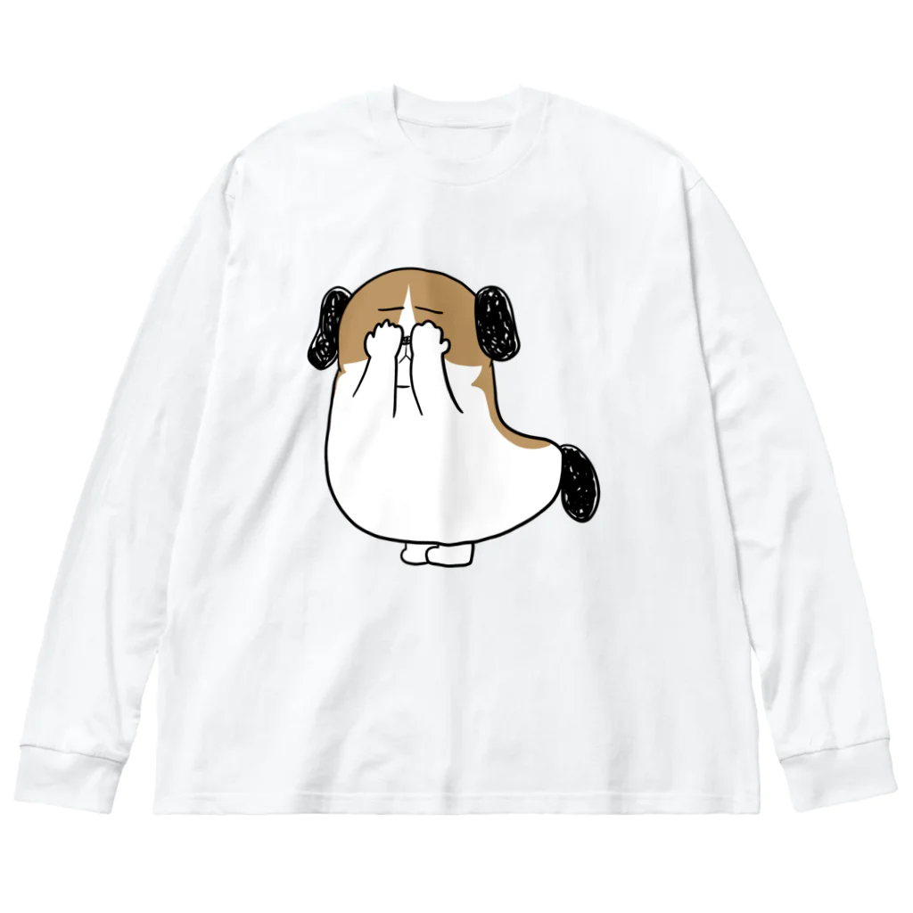 マツバラのもじゃまる目隠し Big Long Sleeve T-Shirt