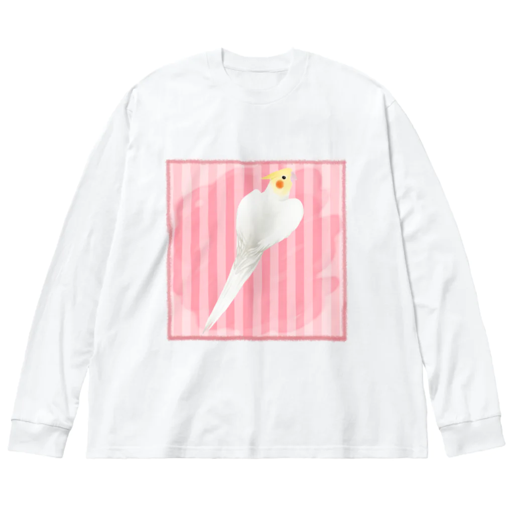 まめるりはことりのオカメインコ　ハートルチノーオカメインコ【まめるりはことり】 Big Long Sleeve T-Shirt