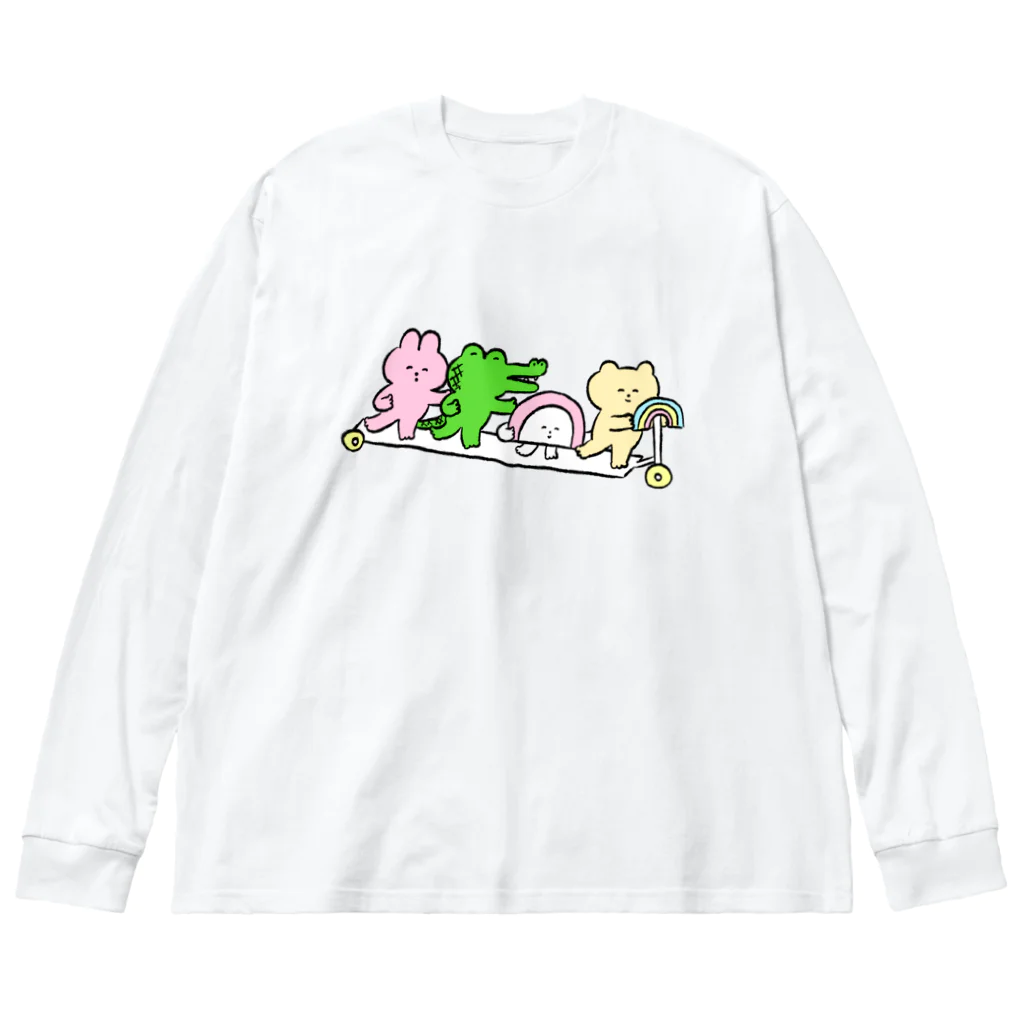 おかだひろみ の へんてこランドSHOPのおでかけゴーゴー ビッグシルエットロングスリーブTシャツ