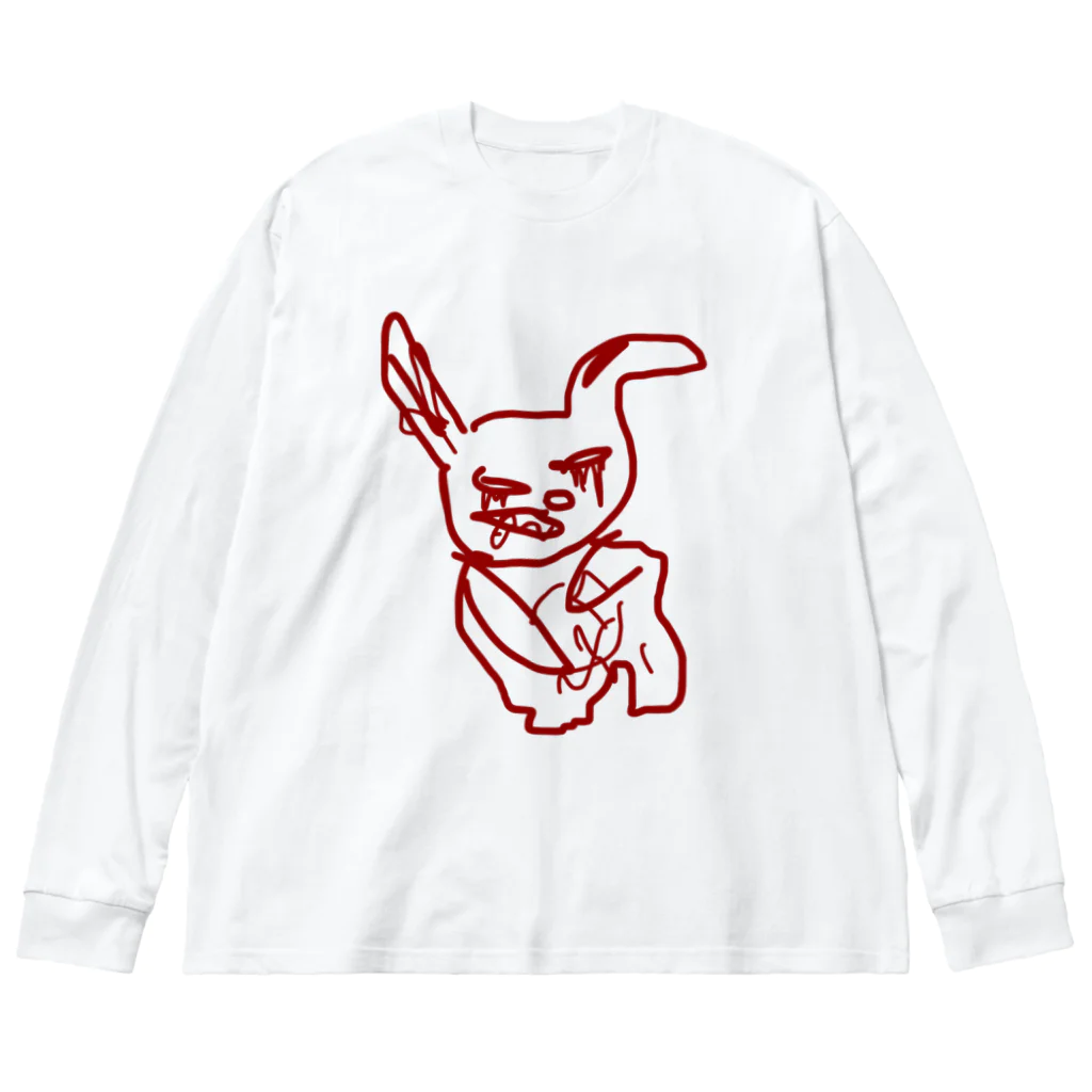 わかちゃん制作本舗のたのしくうさちゃん ビッグシルエットロングスリーブTシャツ