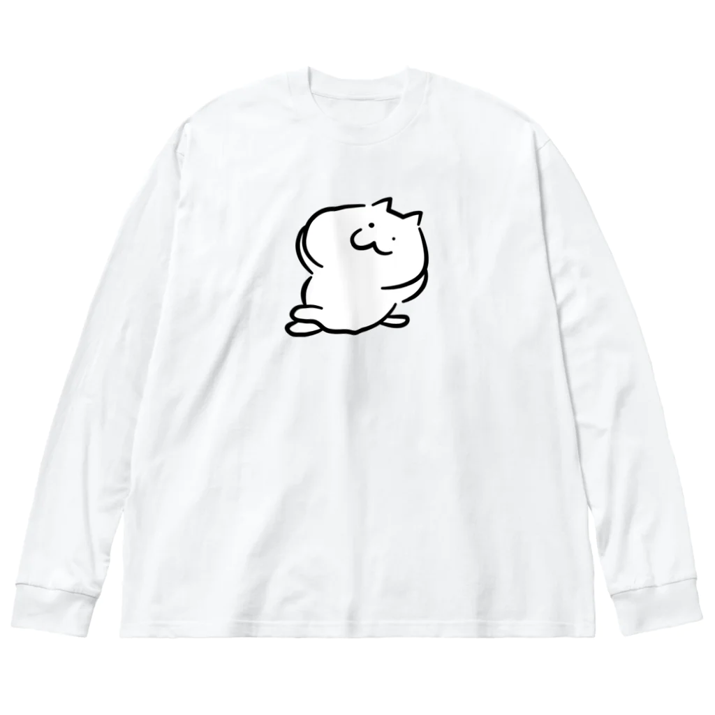 まつこのゆるにゃん　文字なし ビッグシルエットロングスリーブTシャツ