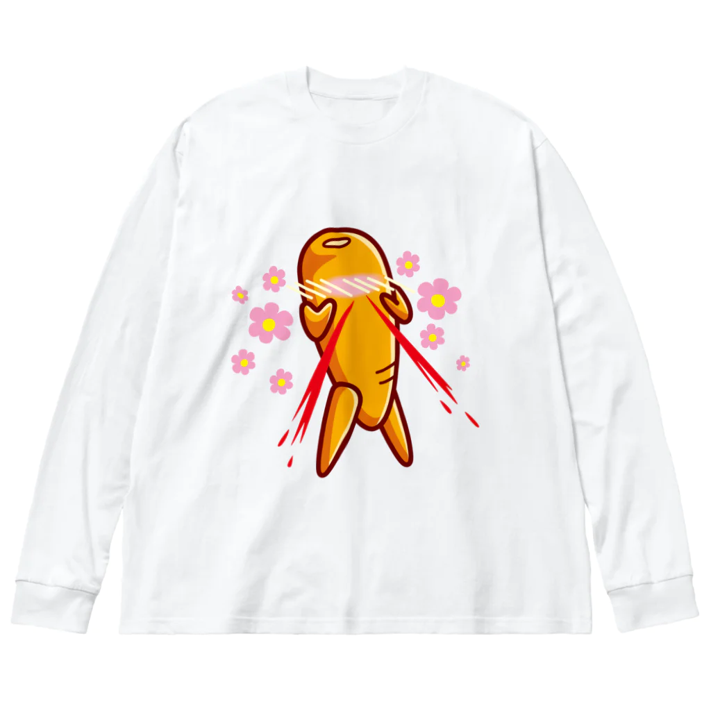 ma-sa's Laboratoryのシュール・ザ・ニンジン／鼻血吹く ビッグシルエットロングスリーブTシャツ