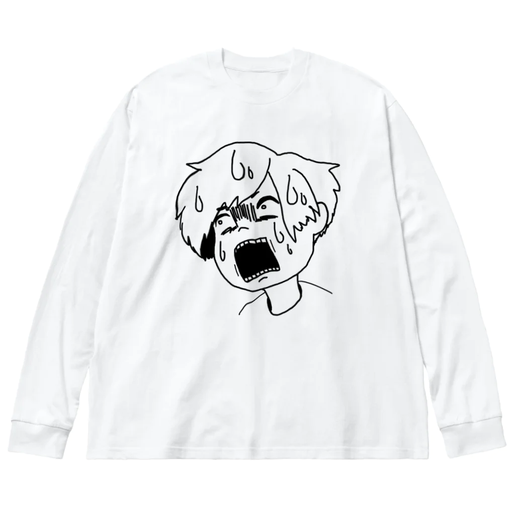 思う屋の焦り顔 Big Long Sleeve T-Shirt