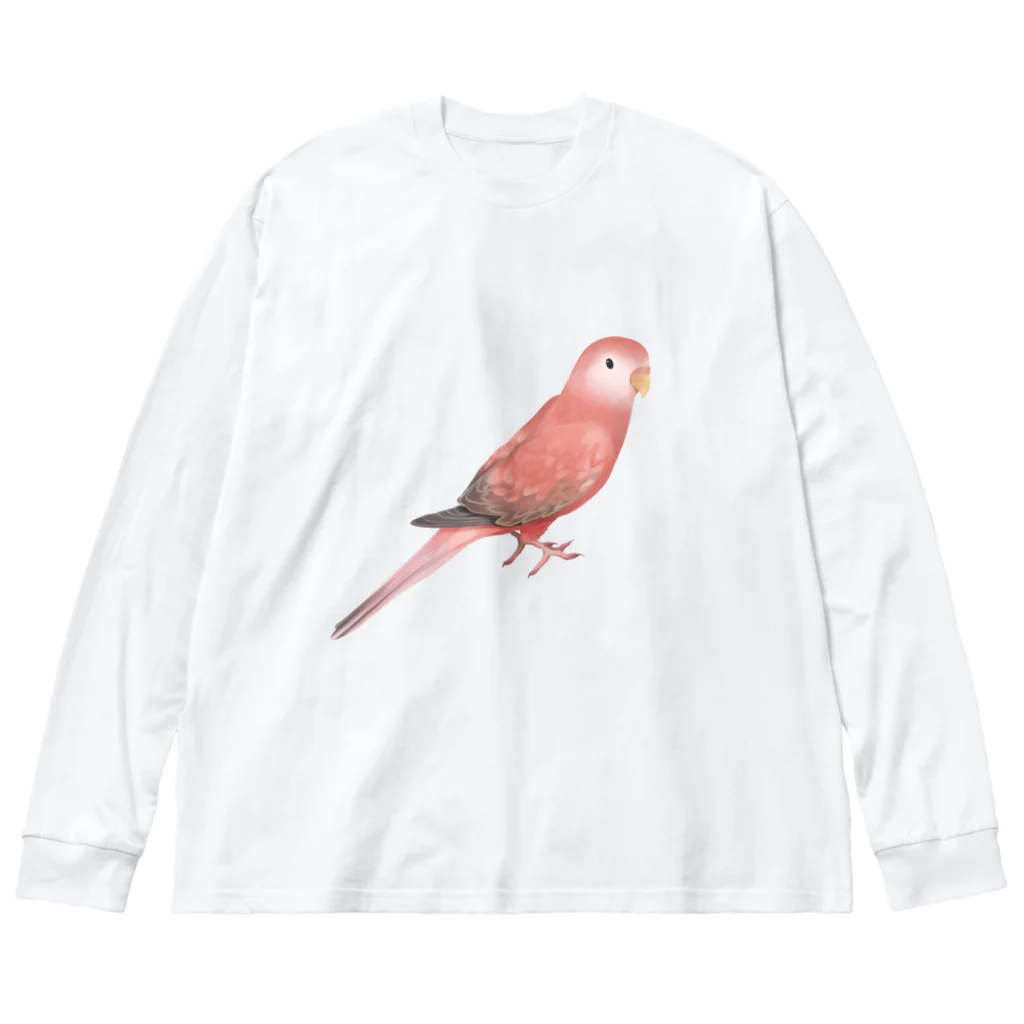 まめるりはことりのアキクサインコ　ピンク【まめるりはことり】 Big Long Sleeve T-Shirt