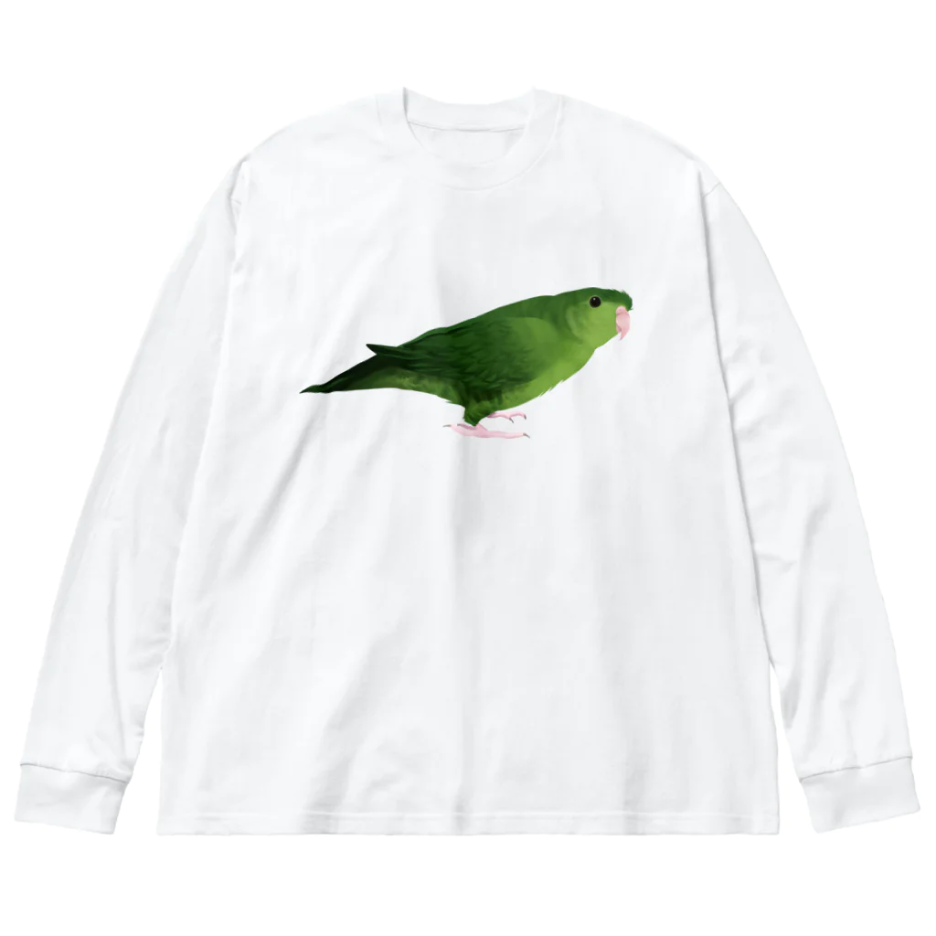 まめるりはことりのサザナミインコ　グリーン【まめるりはことり】 Big Long Sleeve T-Shirt