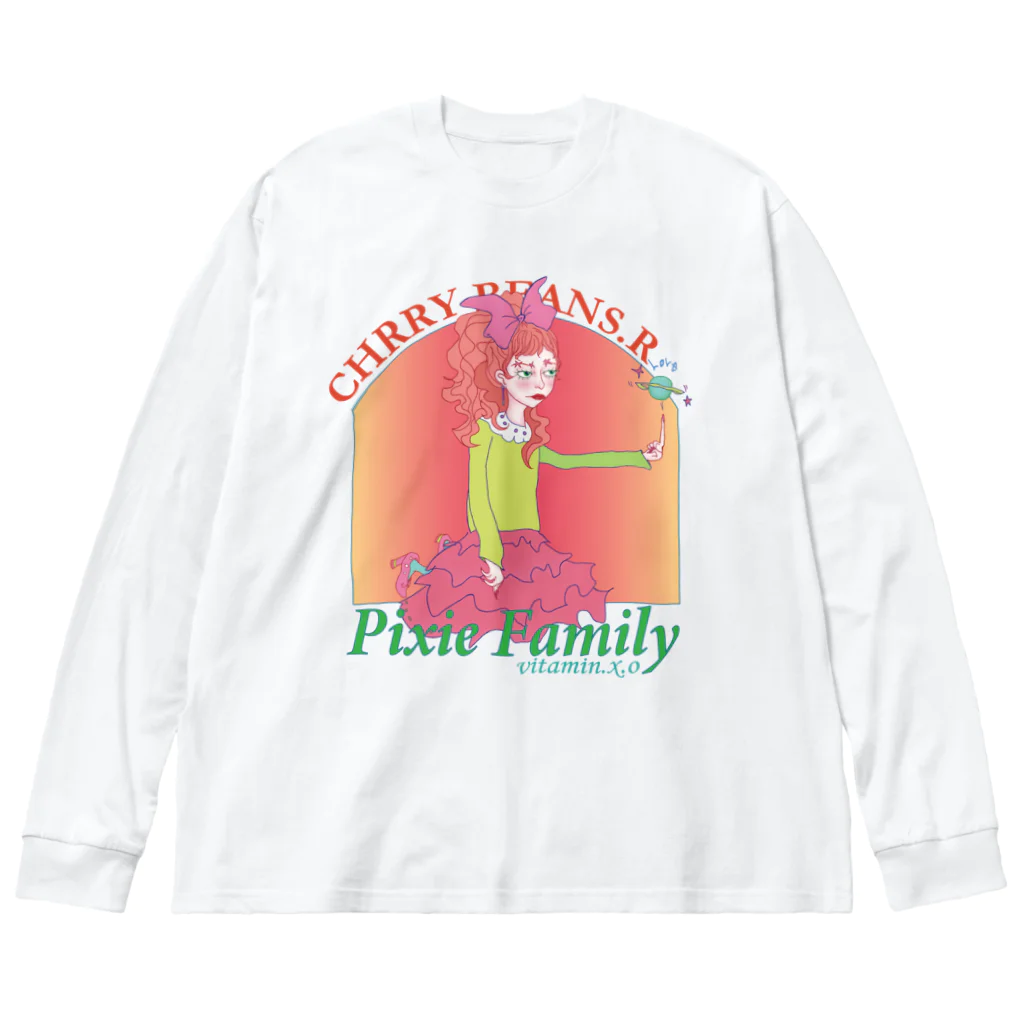 vitamin.x.oのpixie family2-yellow Big Long Sleeve T-Shirt