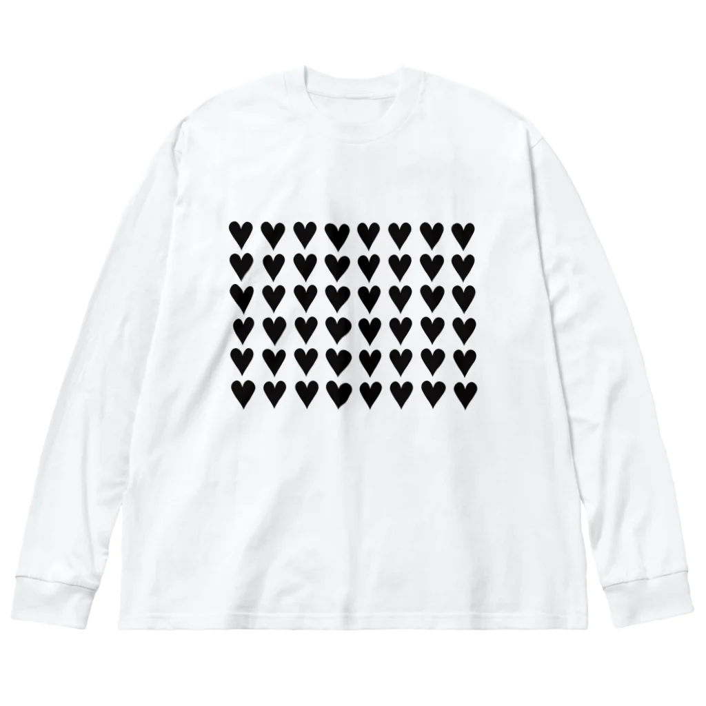 Atelier of K0_nakaのハート黒 Big Long Sleeve T-Shirt