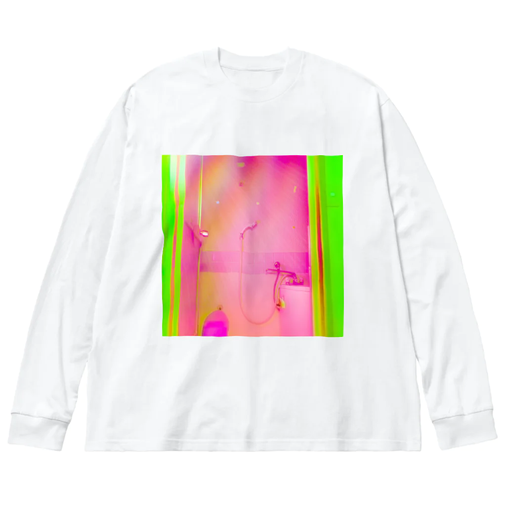 NEON LIGHT STARSの桃色シャワー/バナナグリーンドア ビッグシルエットロングスリーブTシャツ