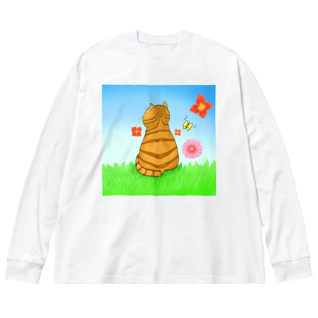 Lily bird（リリーバード）の野原のトラ猫さん Big Long Sleeve T-Shirt