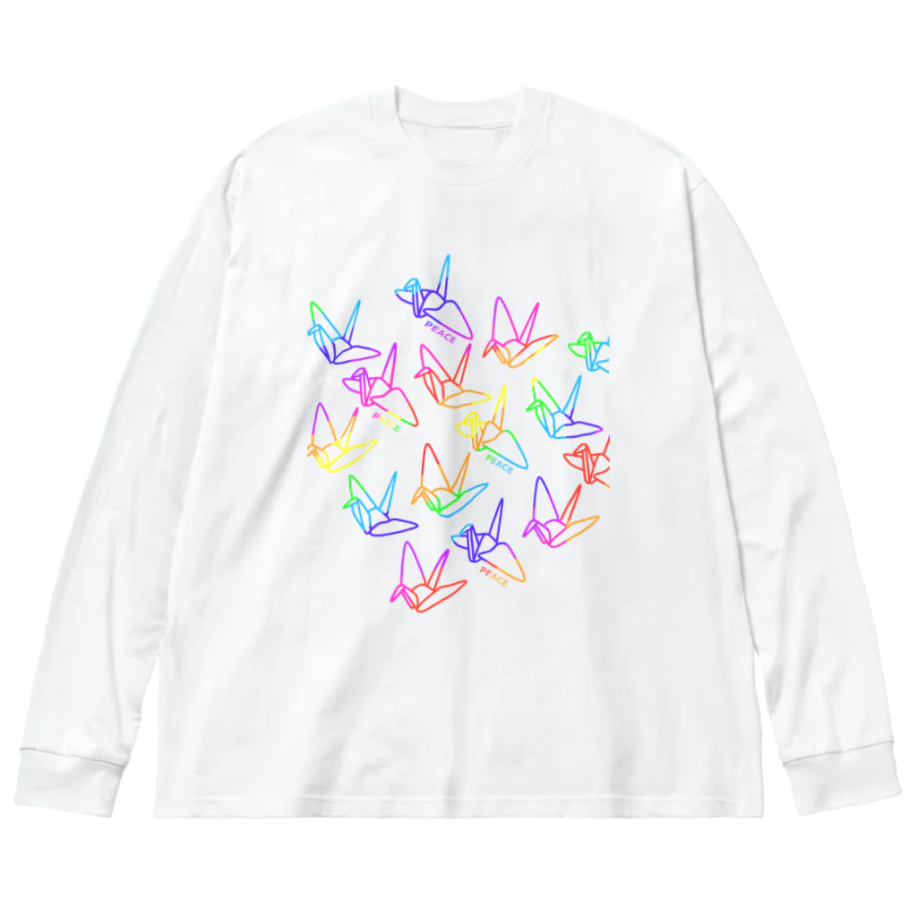 のぐちさきのPEACE-平和への祈り-レインボー ビッグシルエットロングスリーブTシャツ