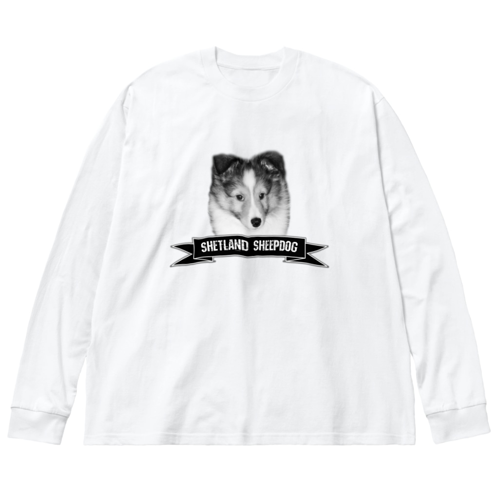 onehappinessのシェルティ パピー Big Long Sleeve T-Shirt