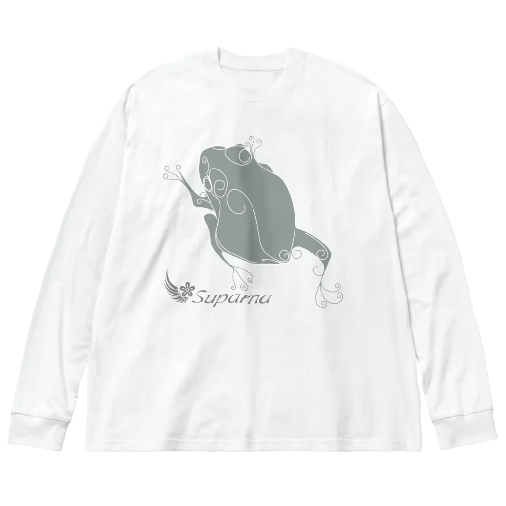 suparnaのかえるくん　カラー ビッグシルエットロングスリーブTシャツ