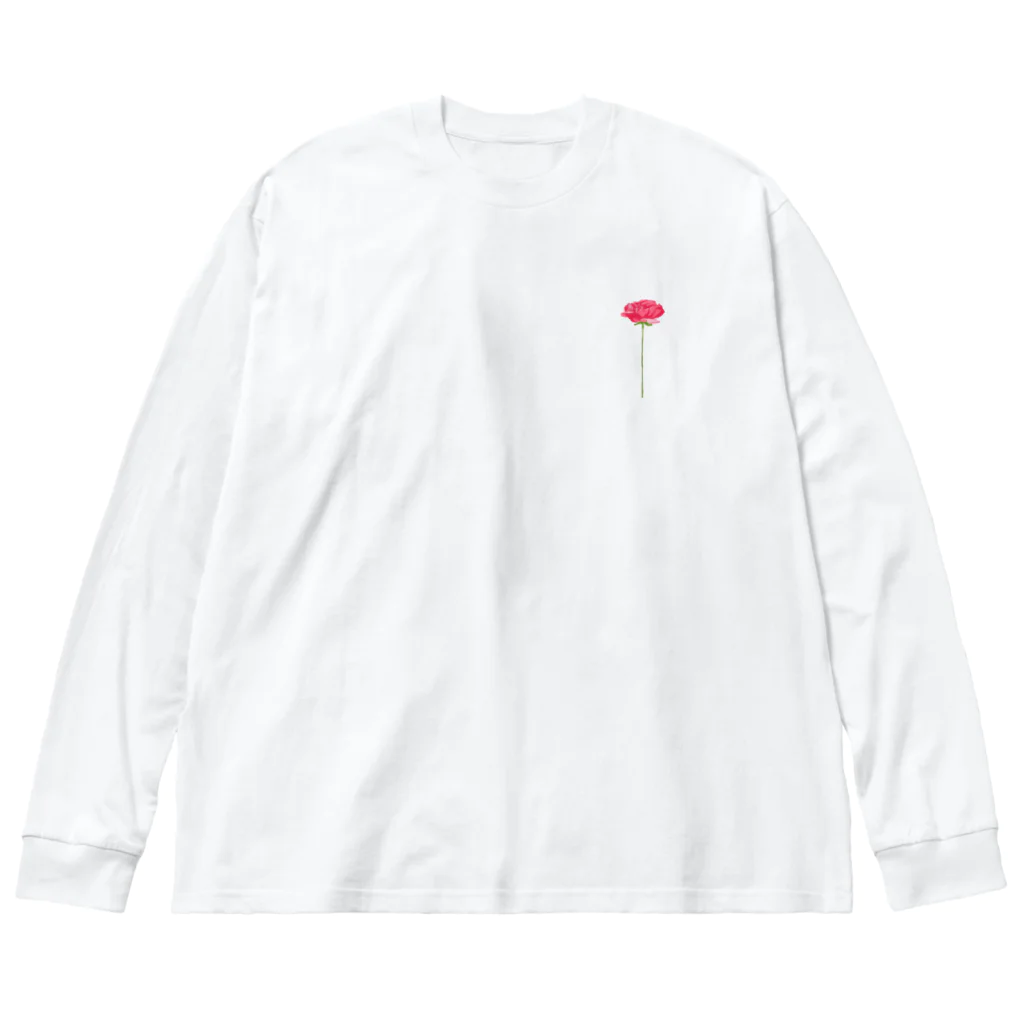 no more.のa rose(red)_point ビッグシルエットロングスリーブTシャツ