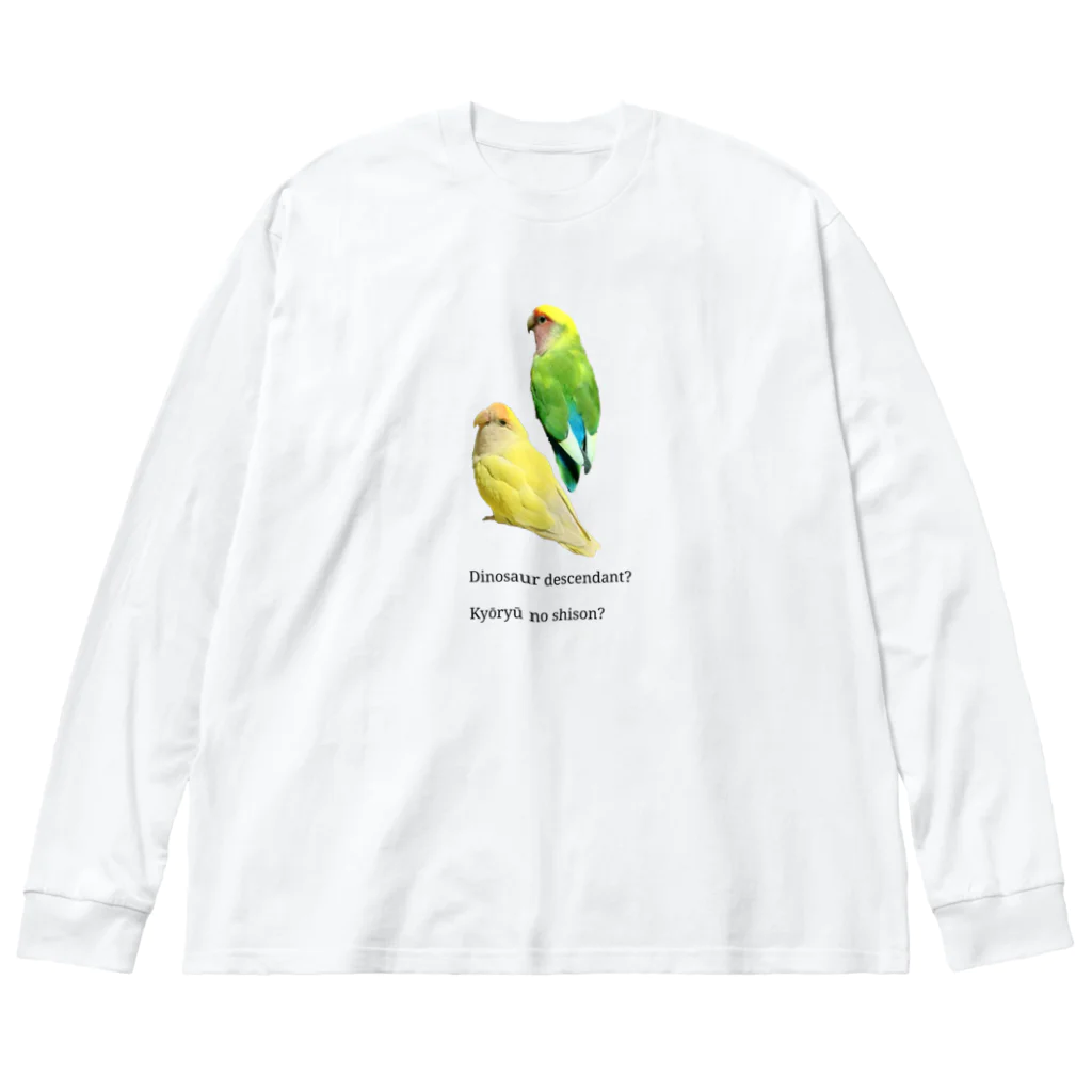 j8ie de vivre♪の恐竜の子孫？　コザクラインコ ビッグシルエットロングスリーブTシャツ