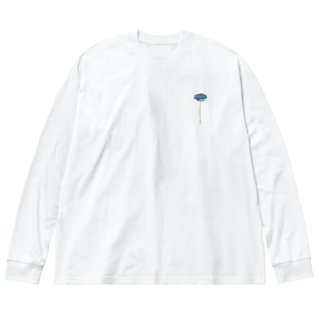 no more.のa rose(blue)_point Big Long Sleeve T-Shirt