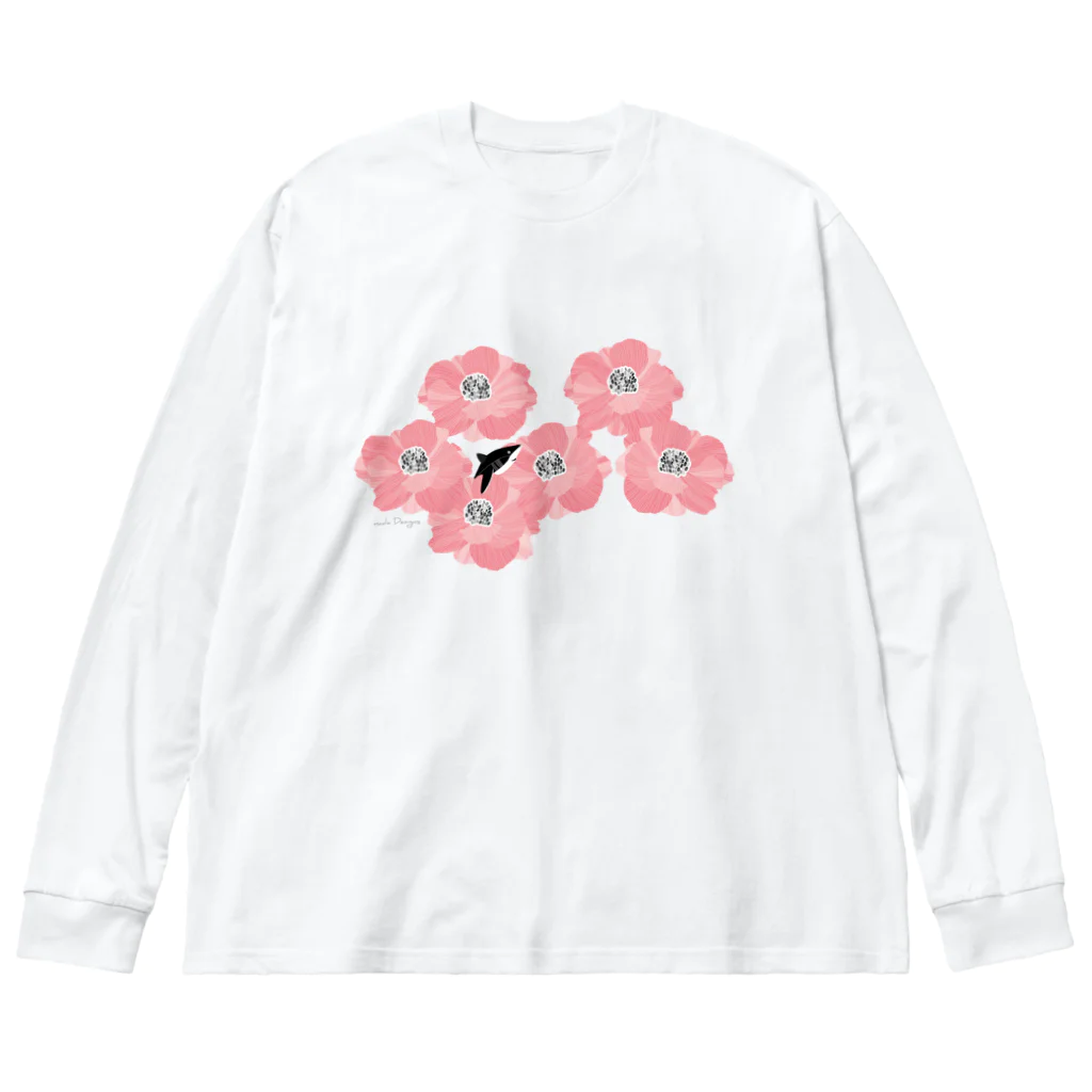 さかたようこ / サメ画家の花とサメ / ヨコ Big Long Sleeve T-Shirt