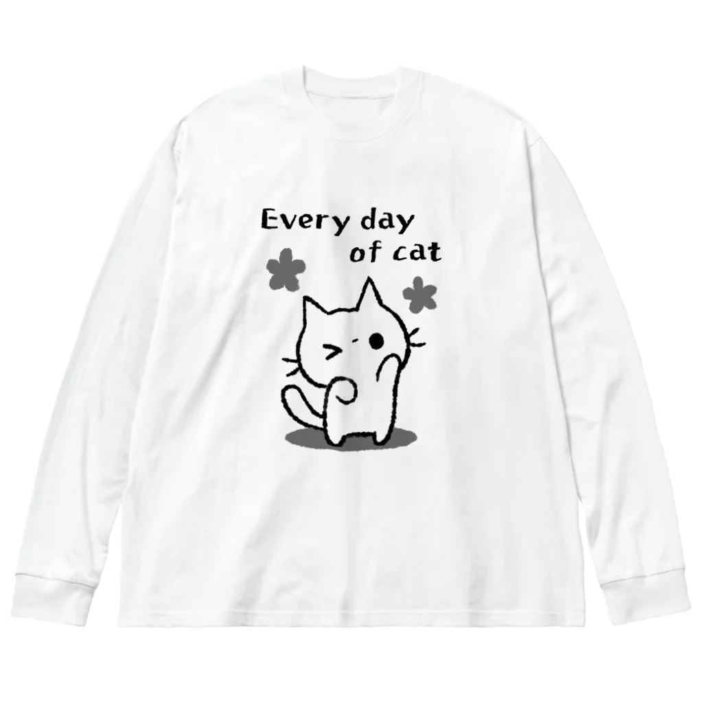 おはまじろうのお店のevery day of cat ビッグシルエットロングスリーブTシャツ