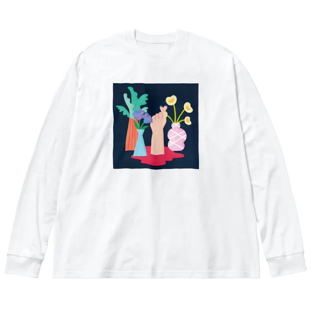 Makiko Takayamaの映えたくて死んでみた（植物） ビッグシルエットロングスリーブTシャツ