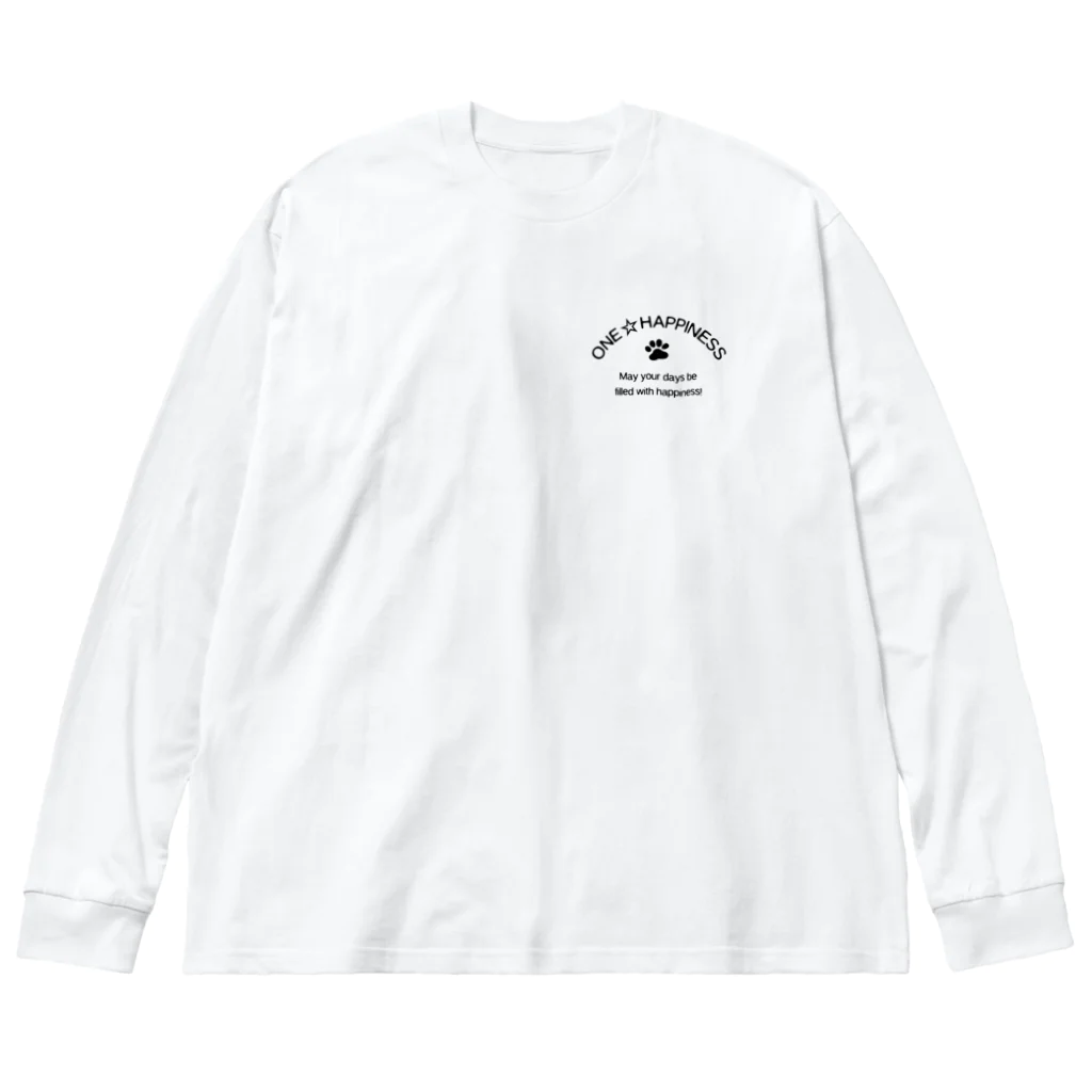 onehappinessのわんハピネス　ロゴ Big Long Sleeve T-Shirt