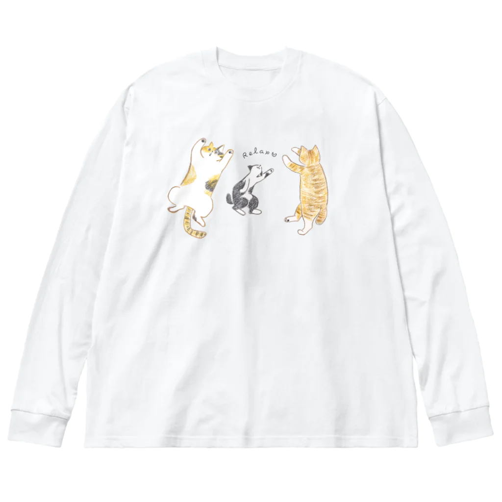 SHINOBU LABORATORY.のリラックスCATS. ビッグシルエットロングスリーブTシャツ