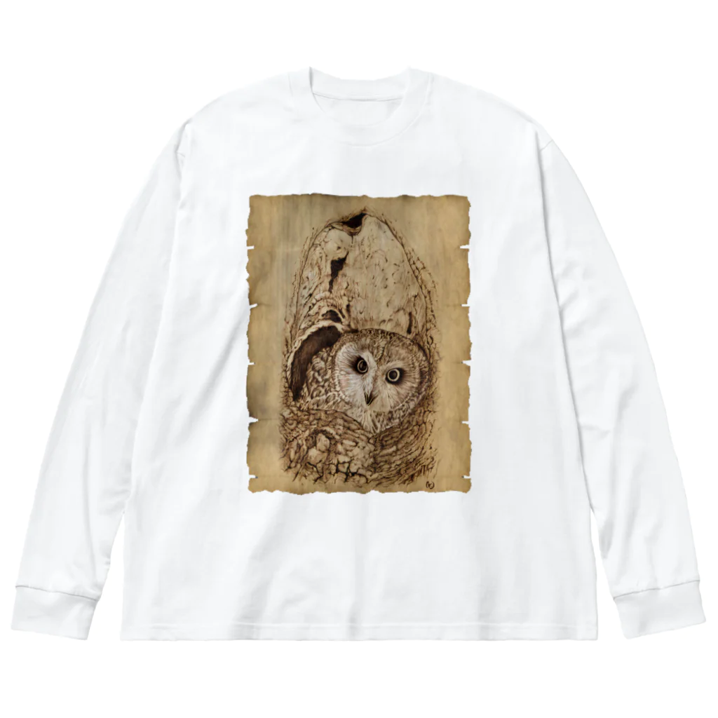 nature boxのモリフクロウ Big Long Sleeve T-Shirt