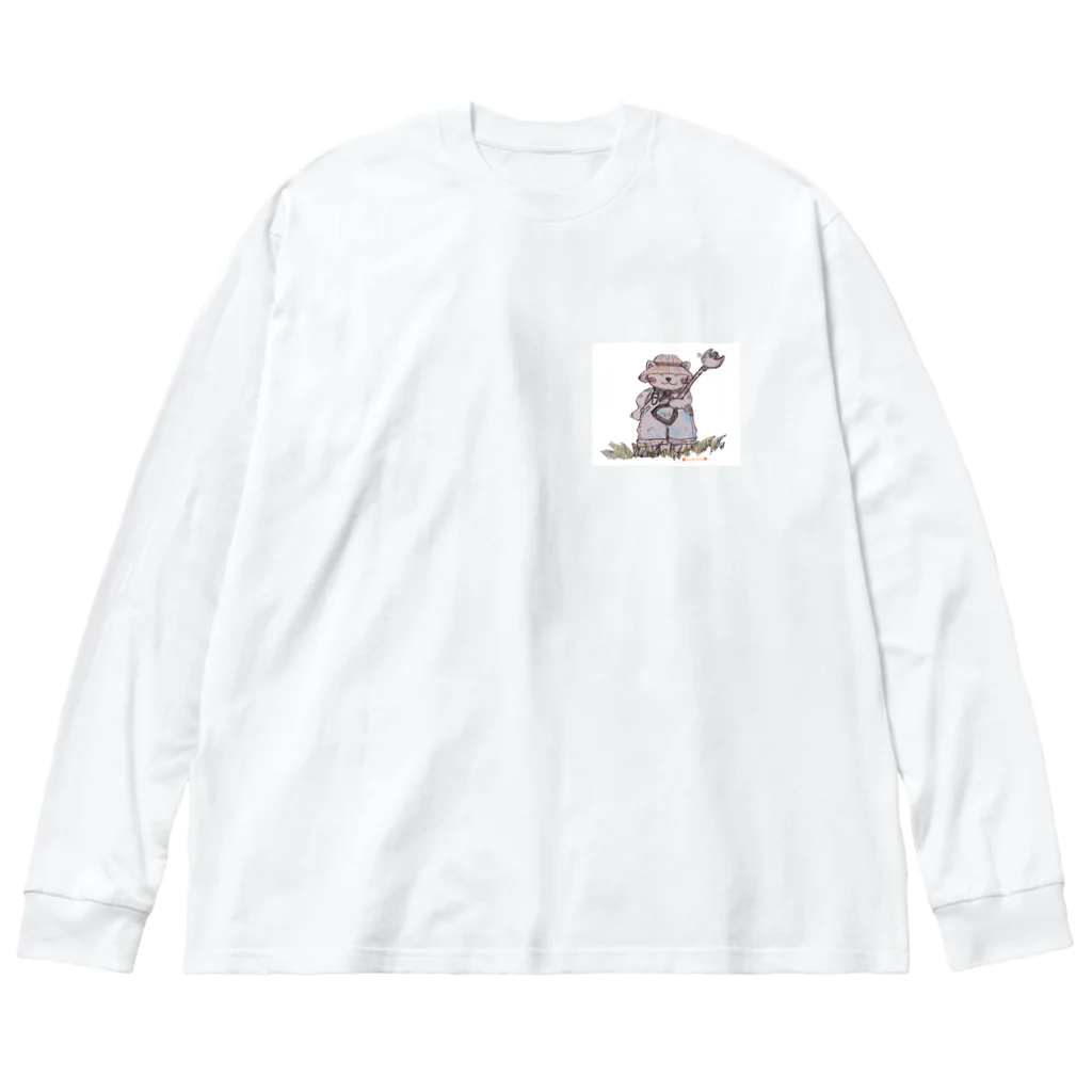☆PenguinShan☆- ﾍﾟﾝｷﾞﾝｼｬﾝ -の農業ニャンコ　猫😺 ビッグシルエットロングスリーブTシャツ