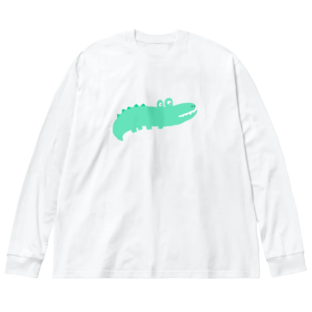 マイオドルストア (SUZURI)の脇役のワニくん Big Long Sleeve T-Shirt