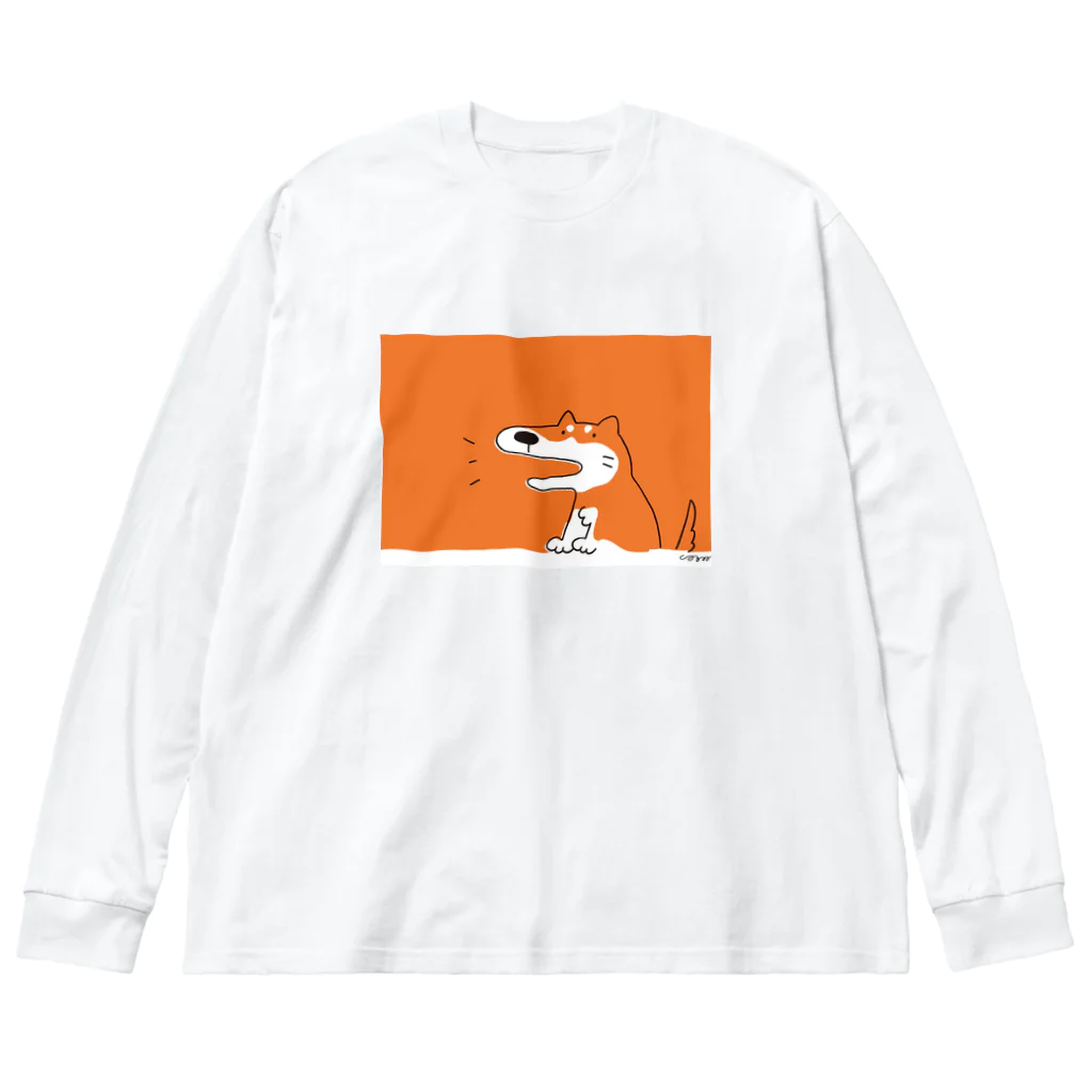 しろくまのかばん屋さん（SUZURI店）のいぬの しばさん Big Long Sleeve T-Shirt