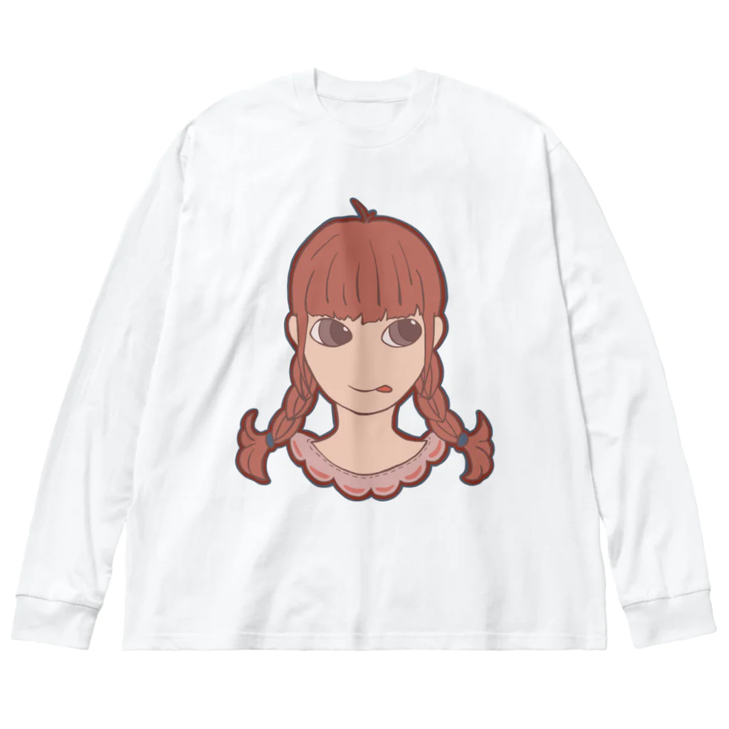 prunelleの三つ編みガール ビッグシルエットロングスリーブTシャツ