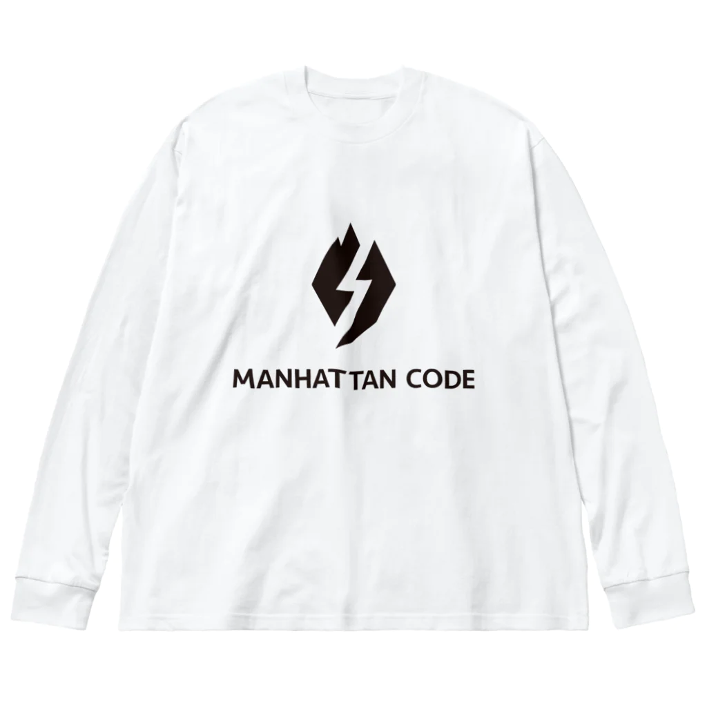 Manhattan Code inc.のMHT_LOGO - Black ビッグシルエットロングスリーブTシャツ