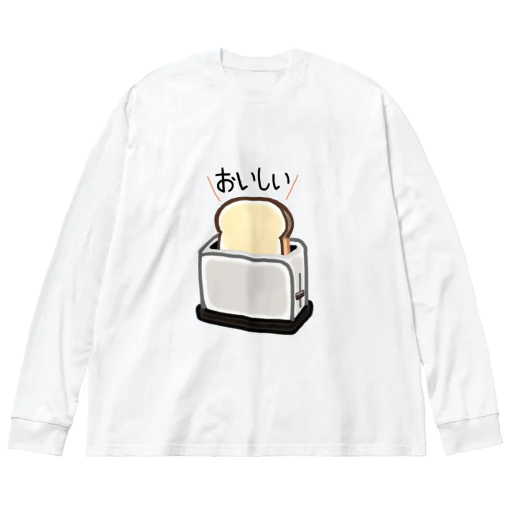 P-Colorbox＠SUZURI支部のおいしく焼けた食パン ビッグシルエットロングスリーブTシャツ