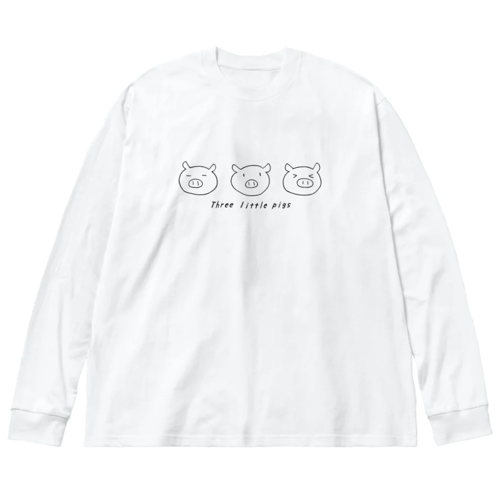 kazukiboxの3匹の子豚 ビッグシルエットロングスリーブTシャツ