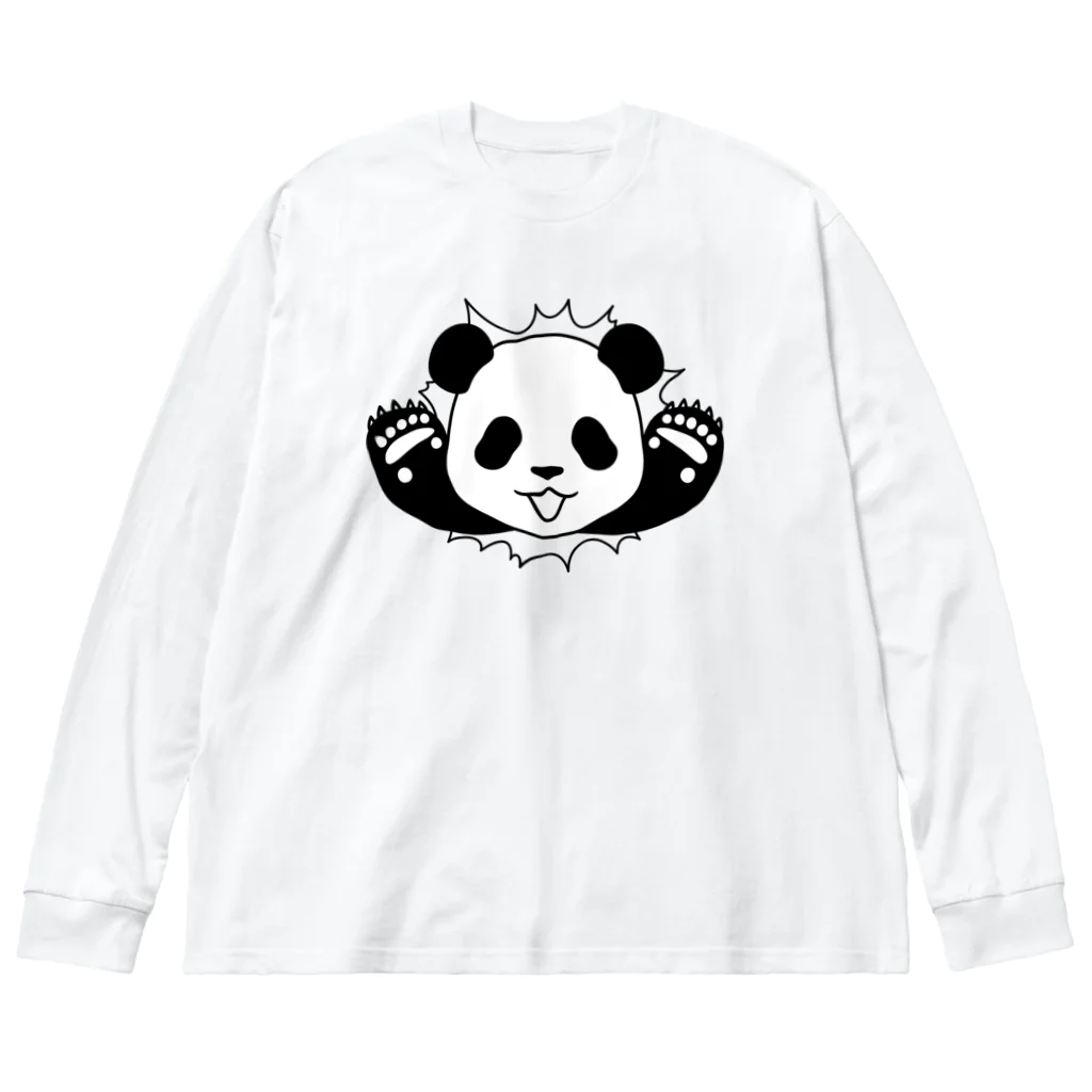 ☀️ひなたぼっくすの🐼貫通パンダ ビッグシルエットロングスリーブTシャツ