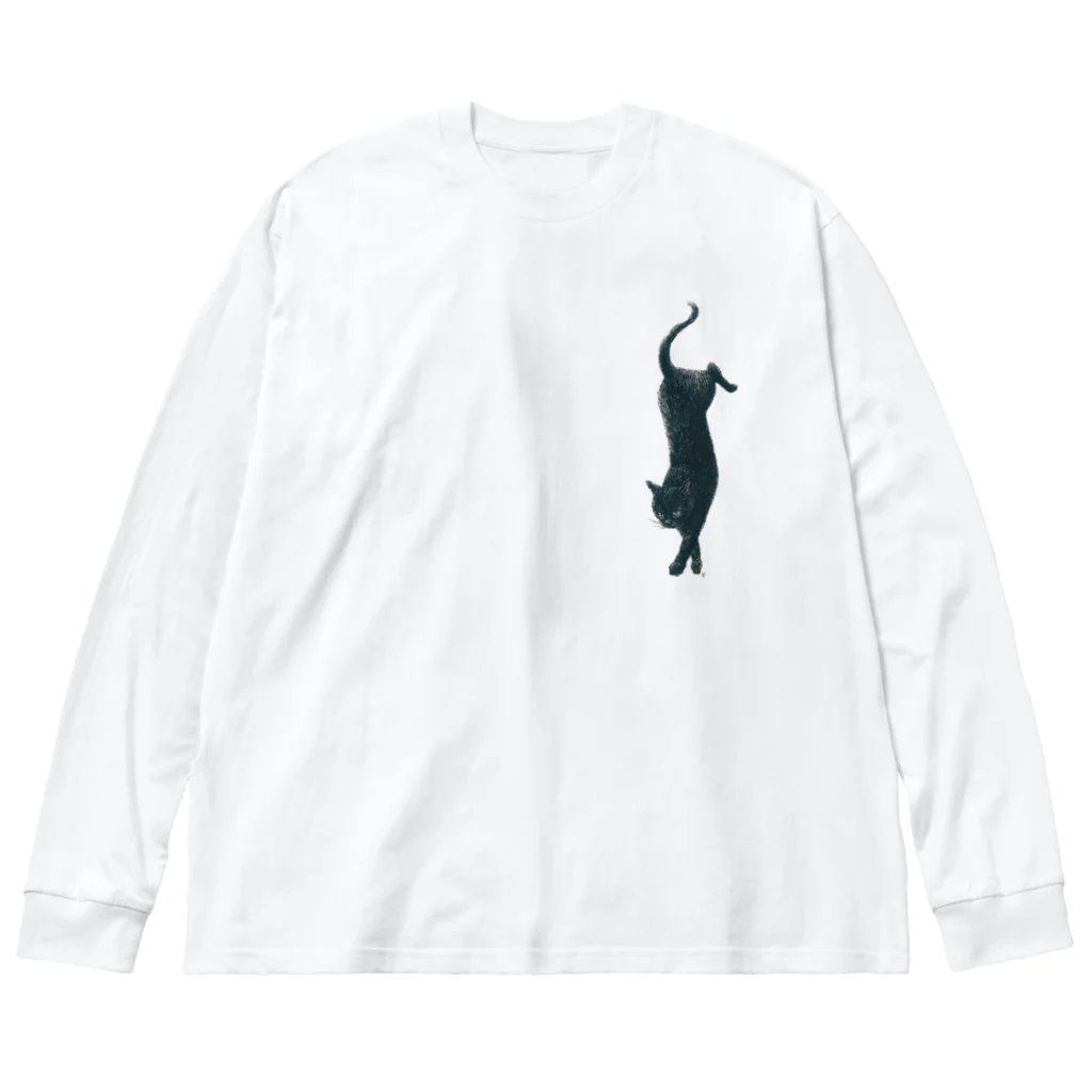 オチタケヒト takehito ochi きゃったろうのフォールキャット A Big Long Sleeve T-Shirt