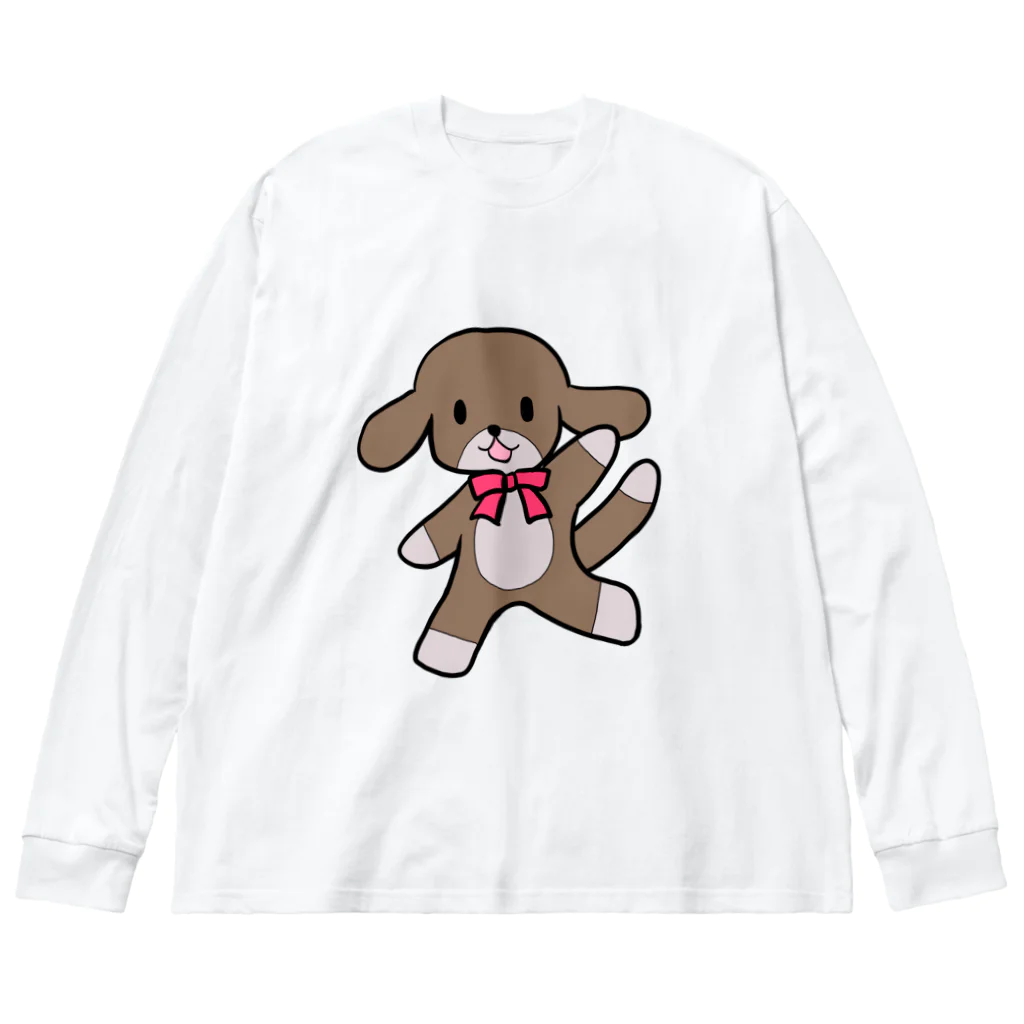 桃星雲 〜小桜みみなのお店〜の踊る犬 루즈핏 롱 슬리브 티셔츠