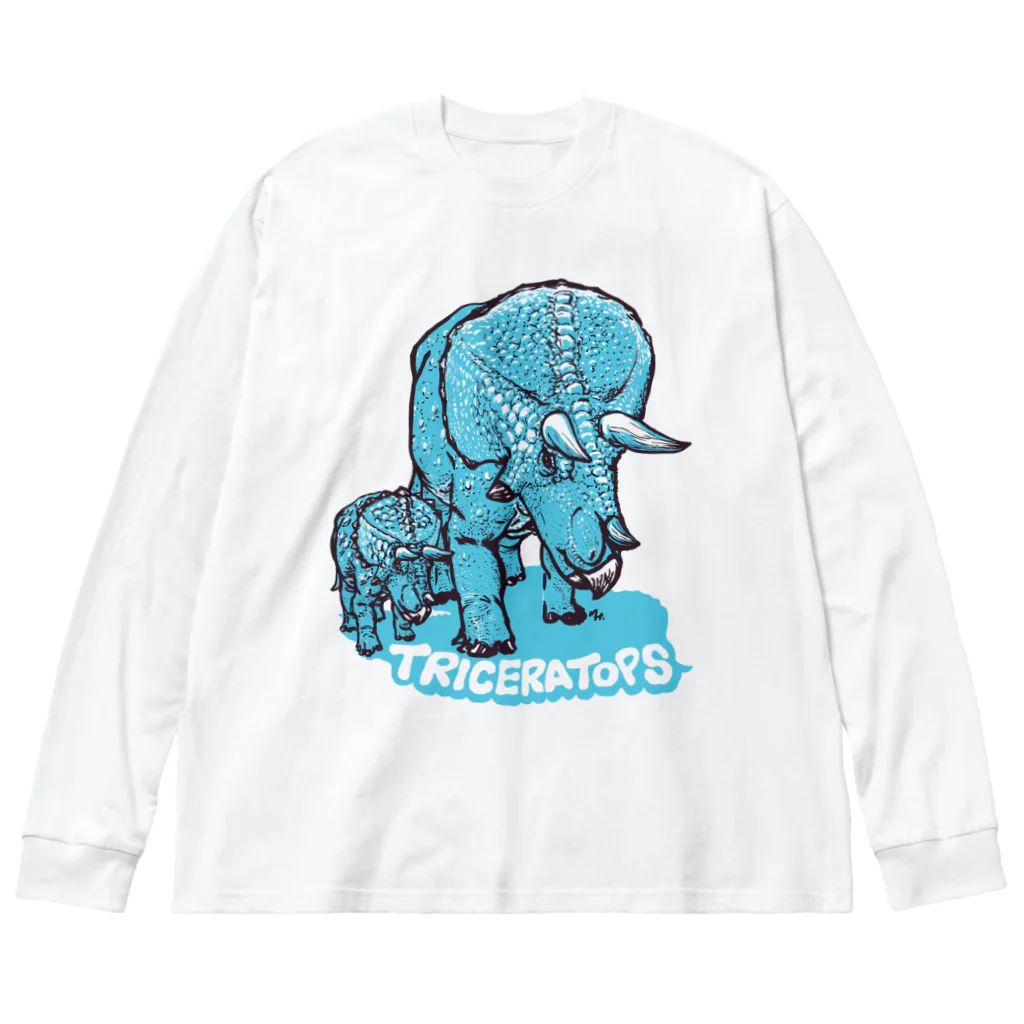 segasworksのTRICERATOPS（成体と幼体） ビッグシルエットロングスリーブTシャツ