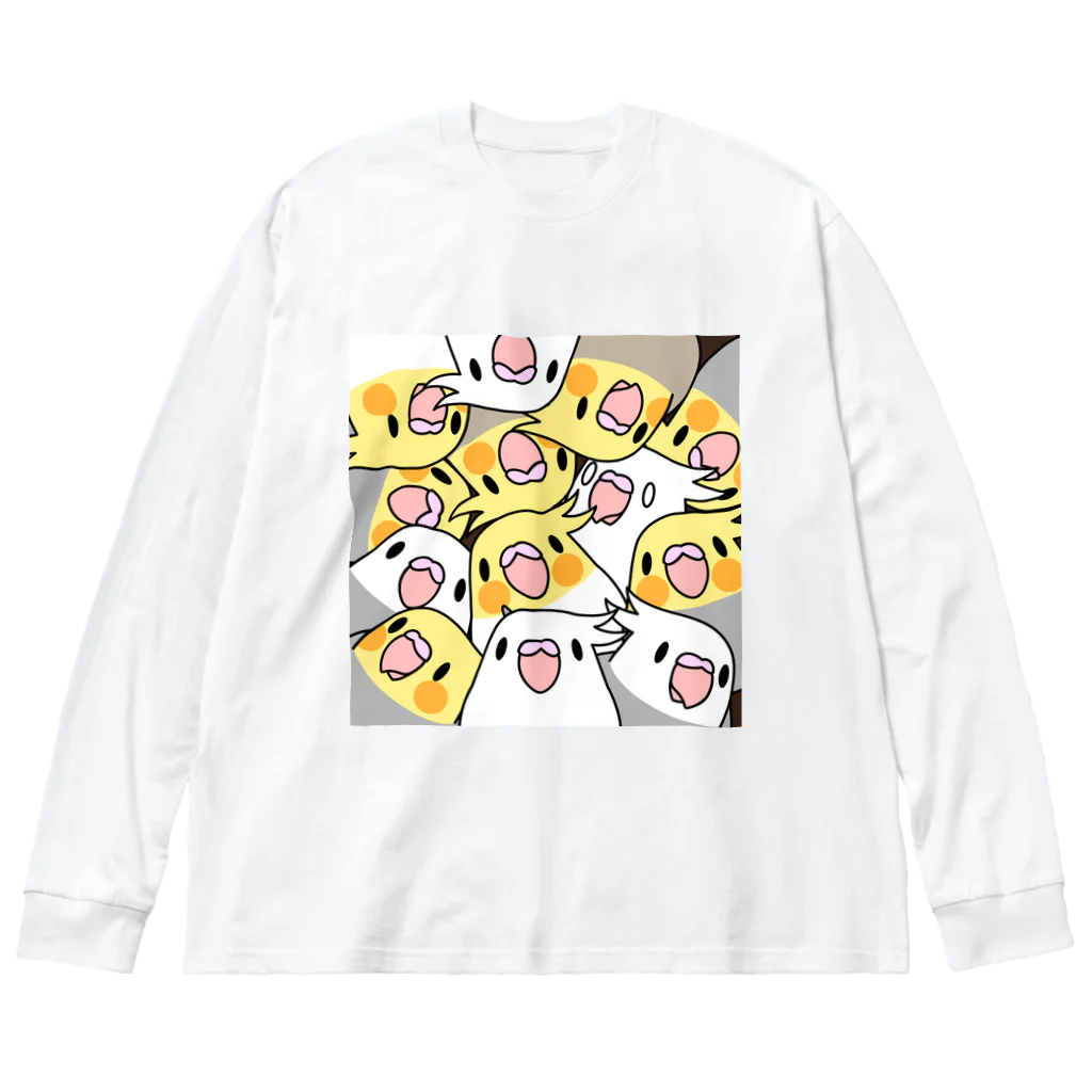 まめるりはことりのみっちりむっちり過密オカメインコさん【まめるりはことり】 Big Long Sleeve T-Shirt