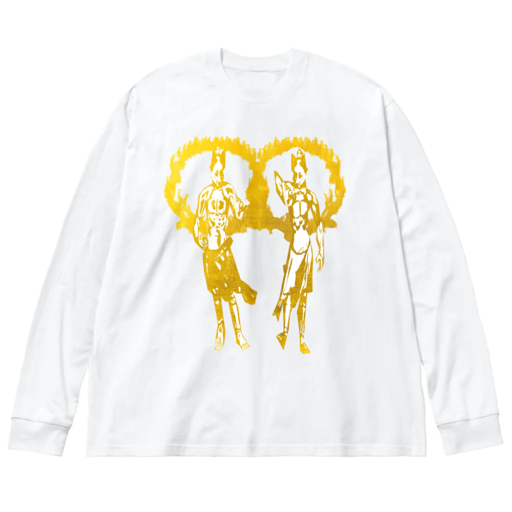 Danke Shoot Coffeeのコンコンコン金剛力士像 （金） Big Long Sleeve T-Shirt