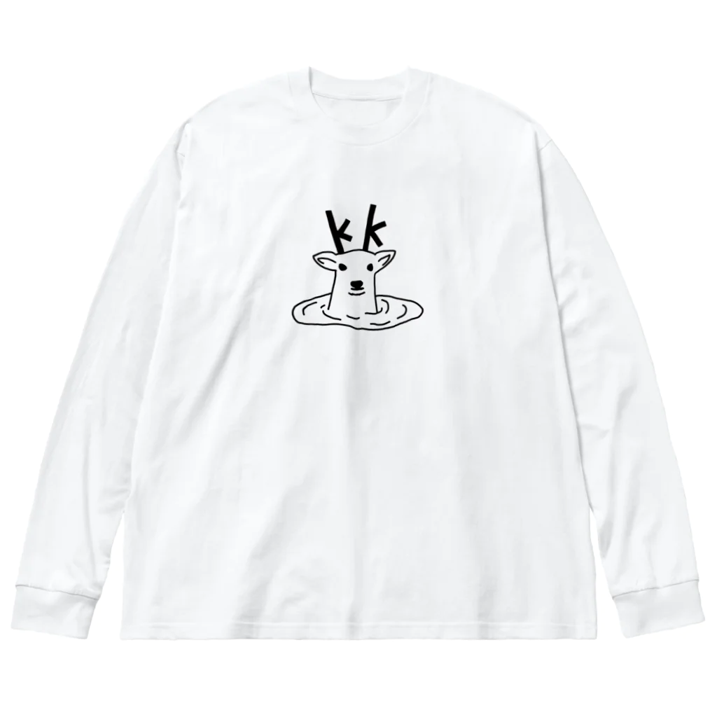 鹿沼　鹿歩の鹿沼鹿歩ロゴ（黒） ビッグシルエットロングスリーブTシャツ