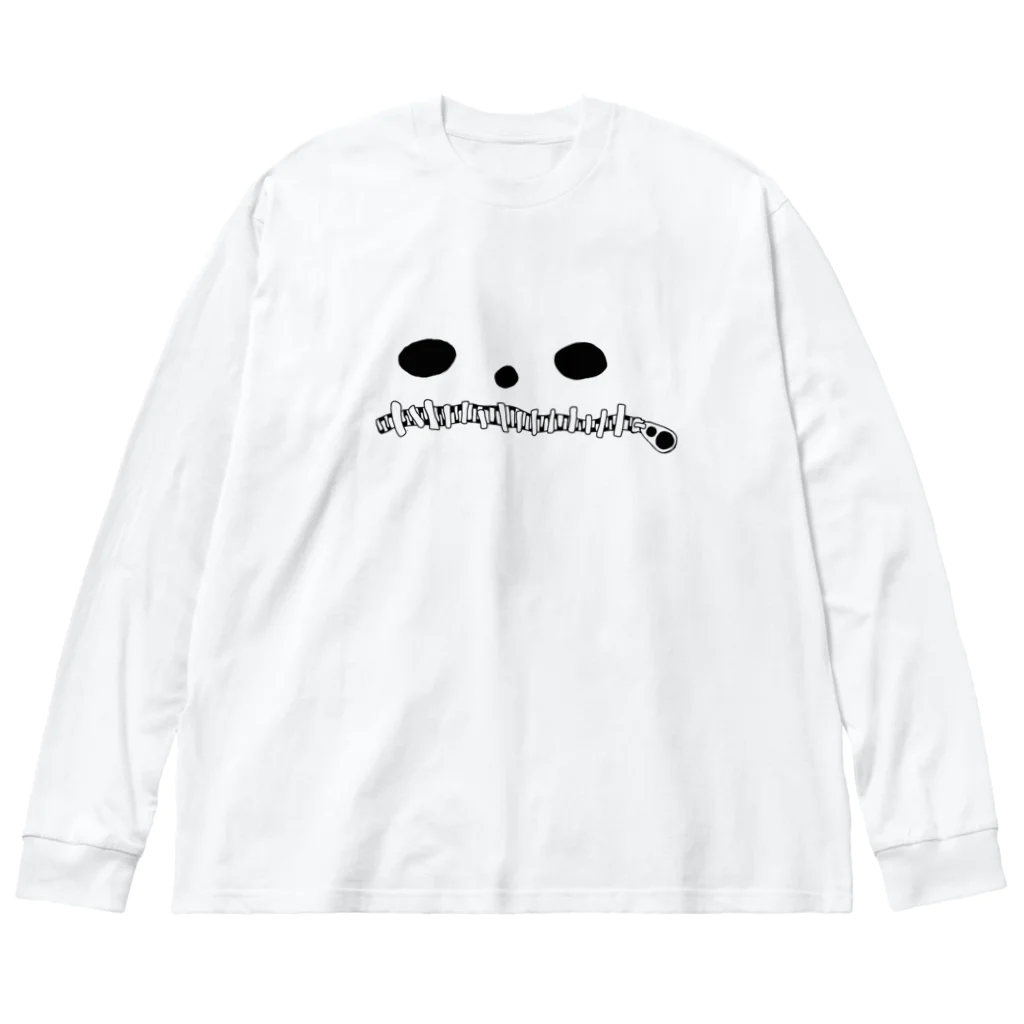 matugeの黒ジッパーくん ビッグシルエットロングスリーブTシャツ