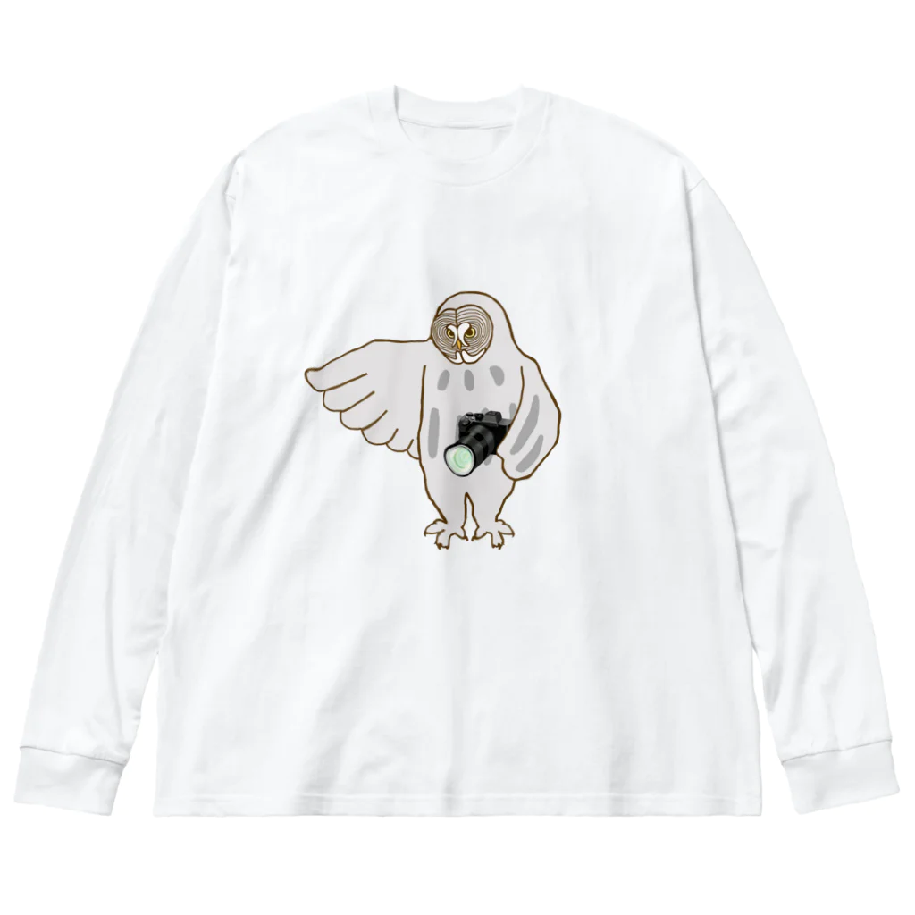 amyu-k フクロウセンターのカメラマンカラフトフクロウ Big Long Sleeve T-Shirt