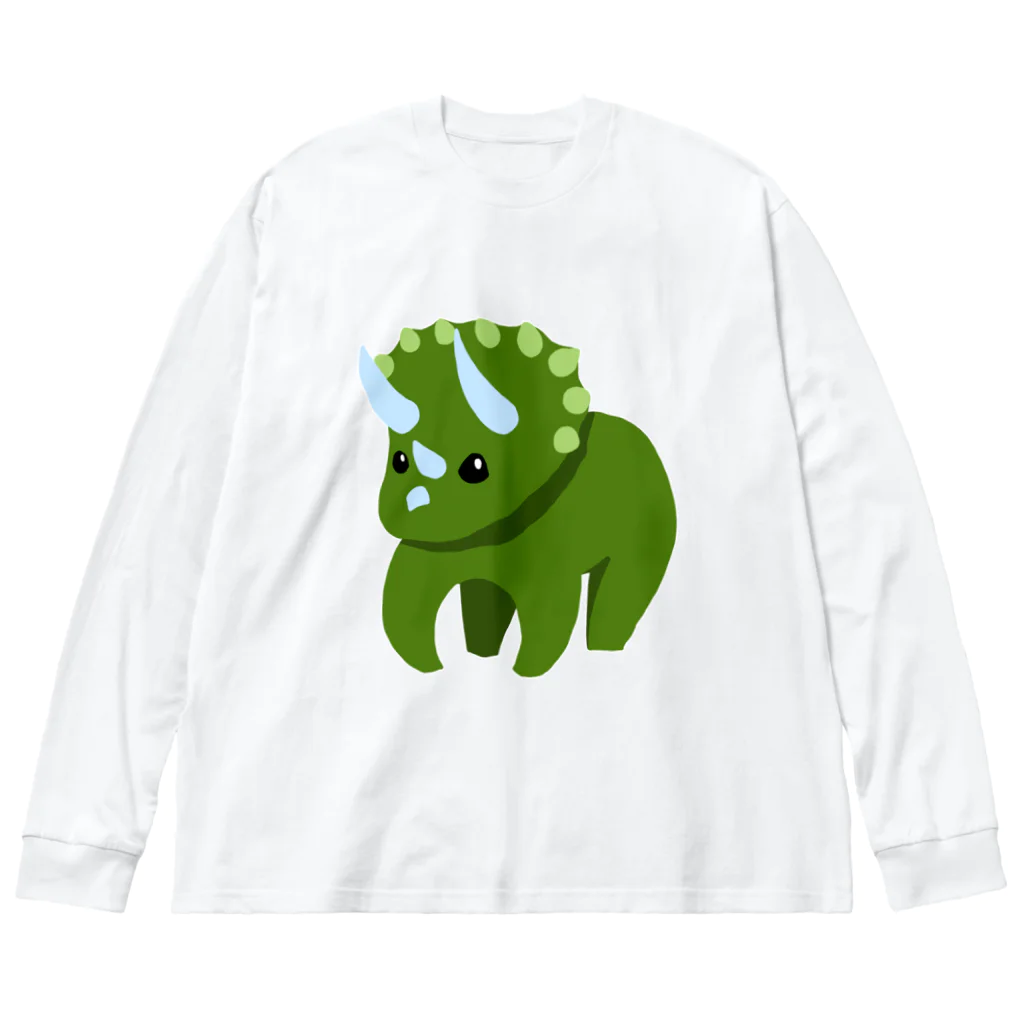 ぱくちのお店のトリケラトプスのとぷくん ビッグシルエットロングスリーブTシャツ