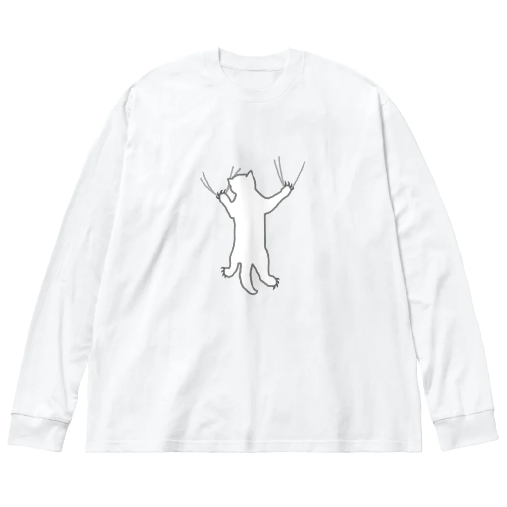 ざわ屋のしがみつく白猫 Big Long Sleeve T-Shirt