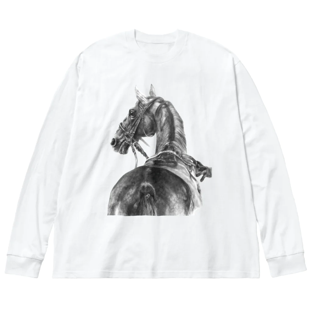 馬の絵の画家　斉藤いつみのサラブレッドの肖像画ロング Big Long Sleeve T-Shirt